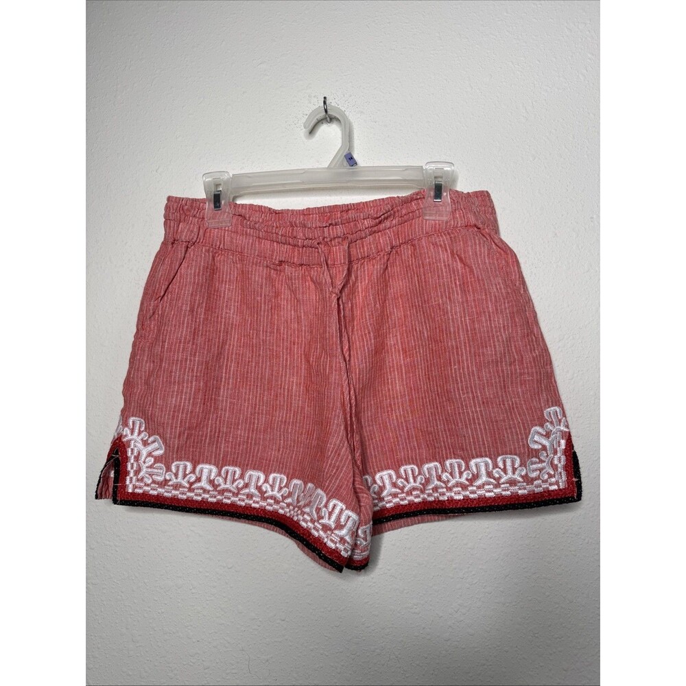 Anthropologie Beachcomber embroidered Linen Drawstring Shorts Small - Picture 5 of 15